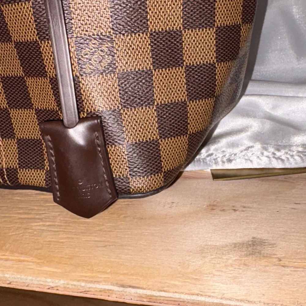 Louis Vuitton Jersey Brown Damier Tote with Pink - Picture 6 of 11